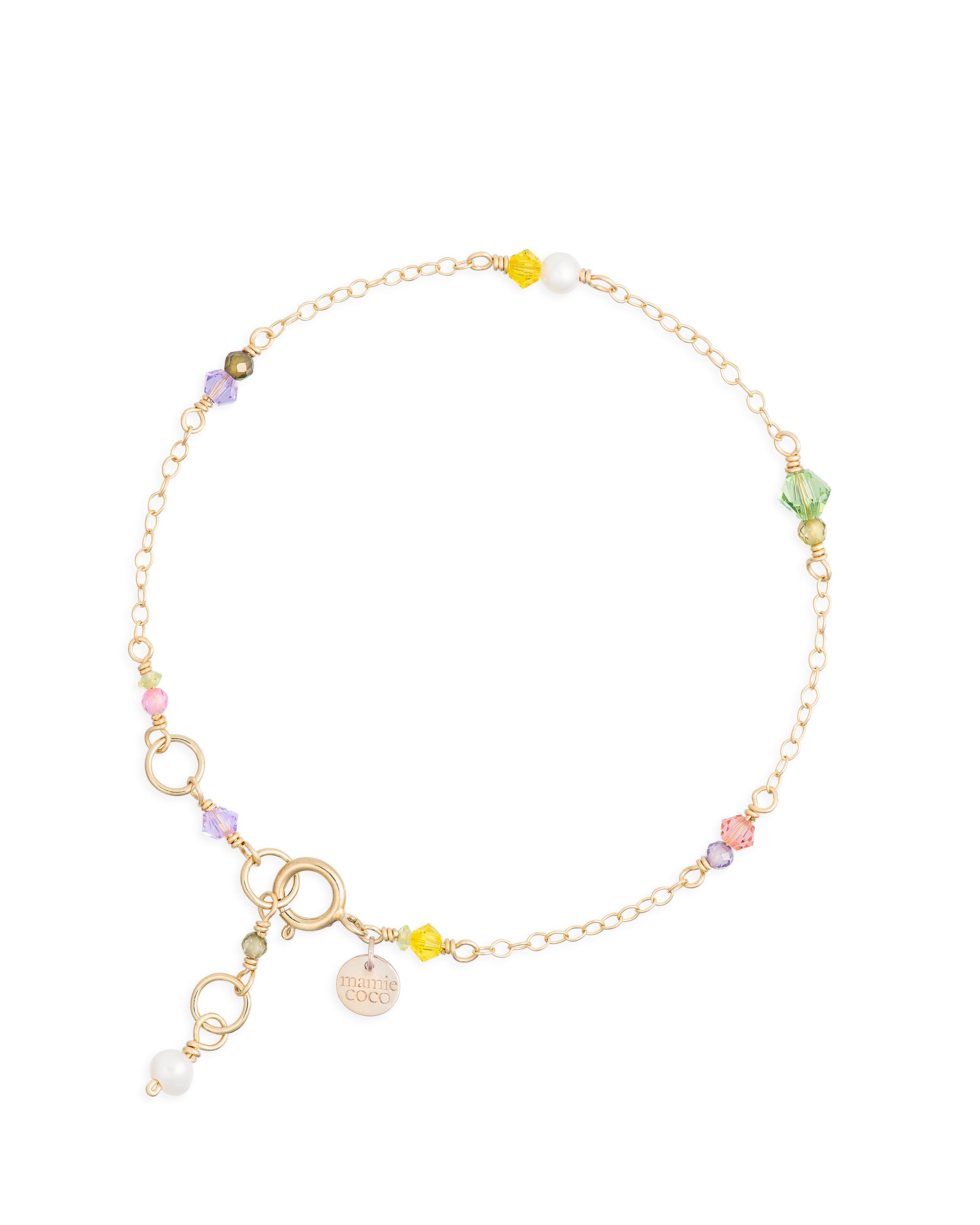 Jardin no. 33 | Zircon, Swarovski & Pearl Chain Bracelet