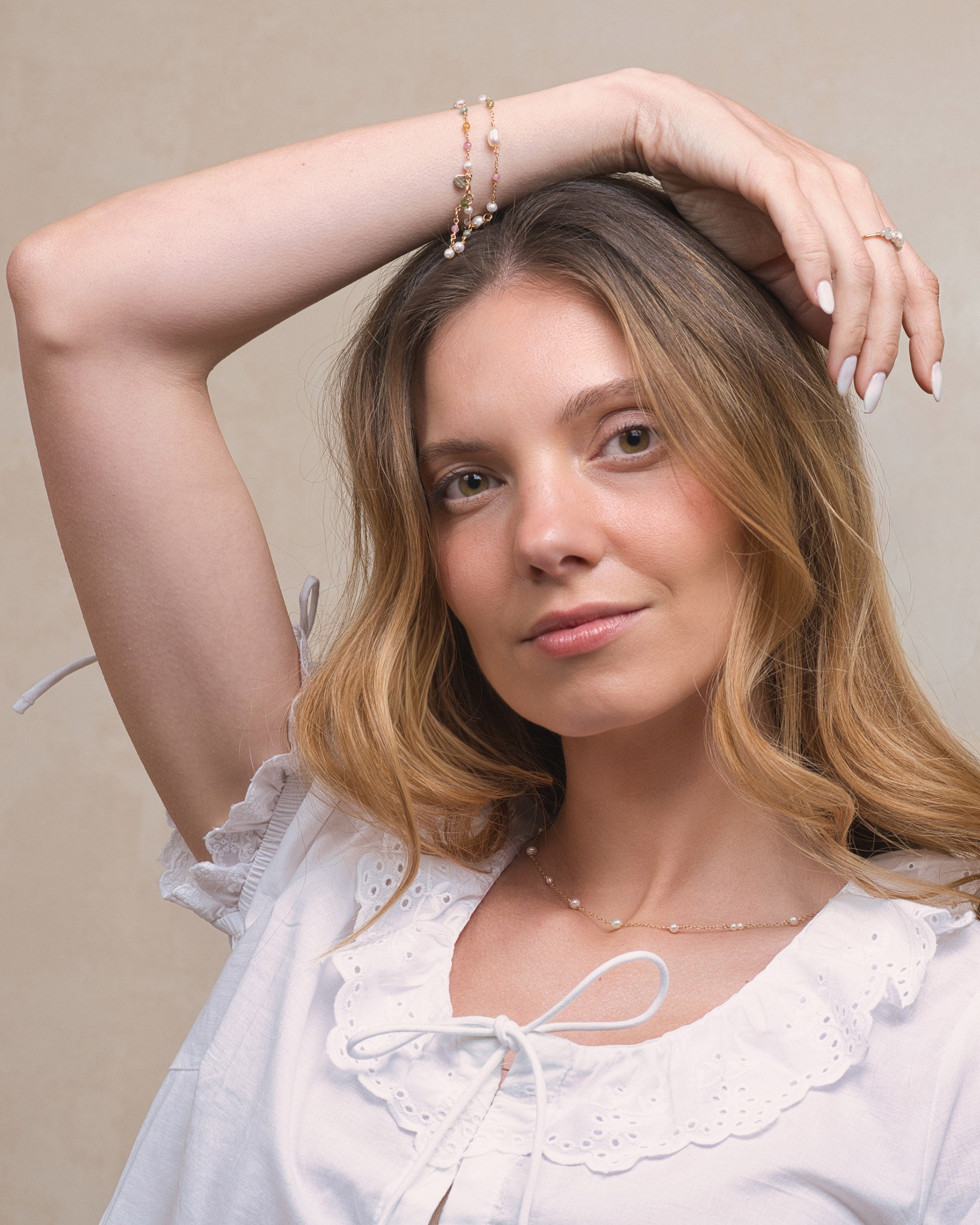 Jardin no. 2 | Tourmaline & Freshwater Pearl Bracelet