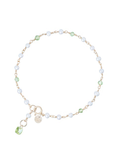 Lueur no. 5 | Pearl & Faceted Peridot Bracelet