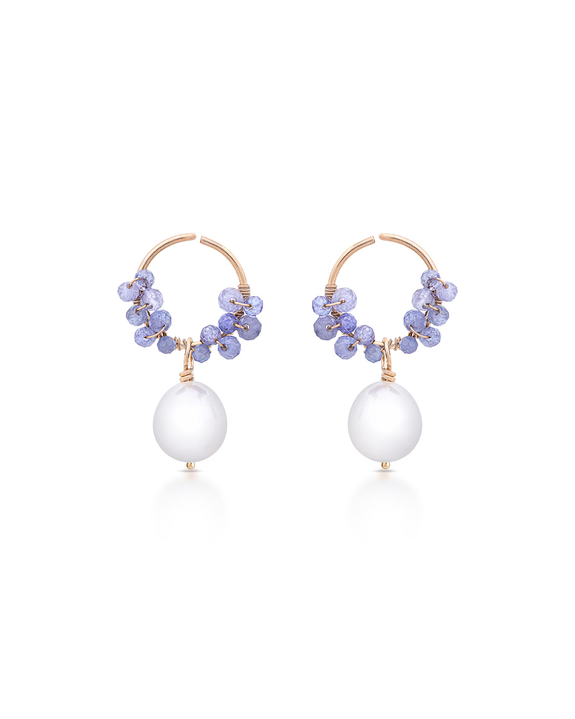 Jardin no. 25 | Tanzanite & Pearl Drop Earrings