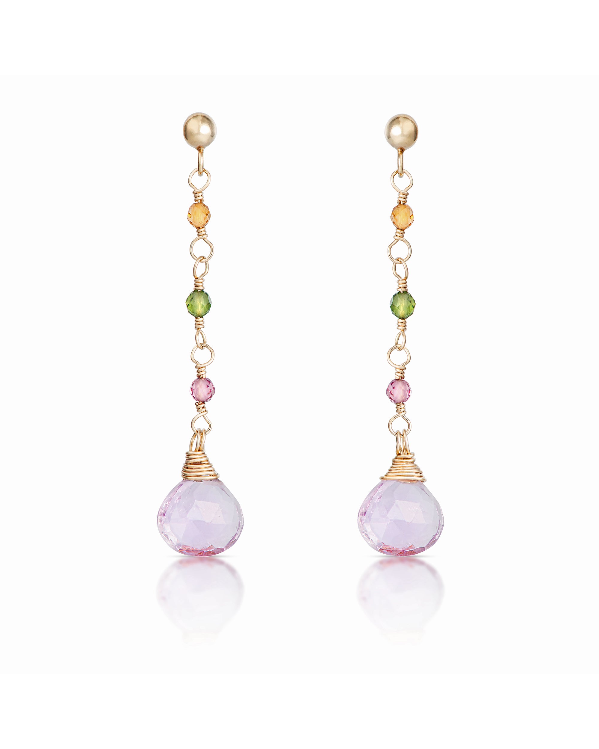 Jardin no. 30 | Tourmaline Pink Amethyst Drop Earrings