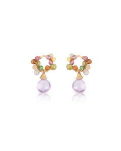 Jardin no. 27 | Tourmaline & Pink Amethyst Drop Earrings