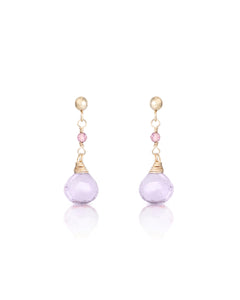 Lueur no. 23 | Pink Tourmaline & Pink Amethyst Drop Earrings