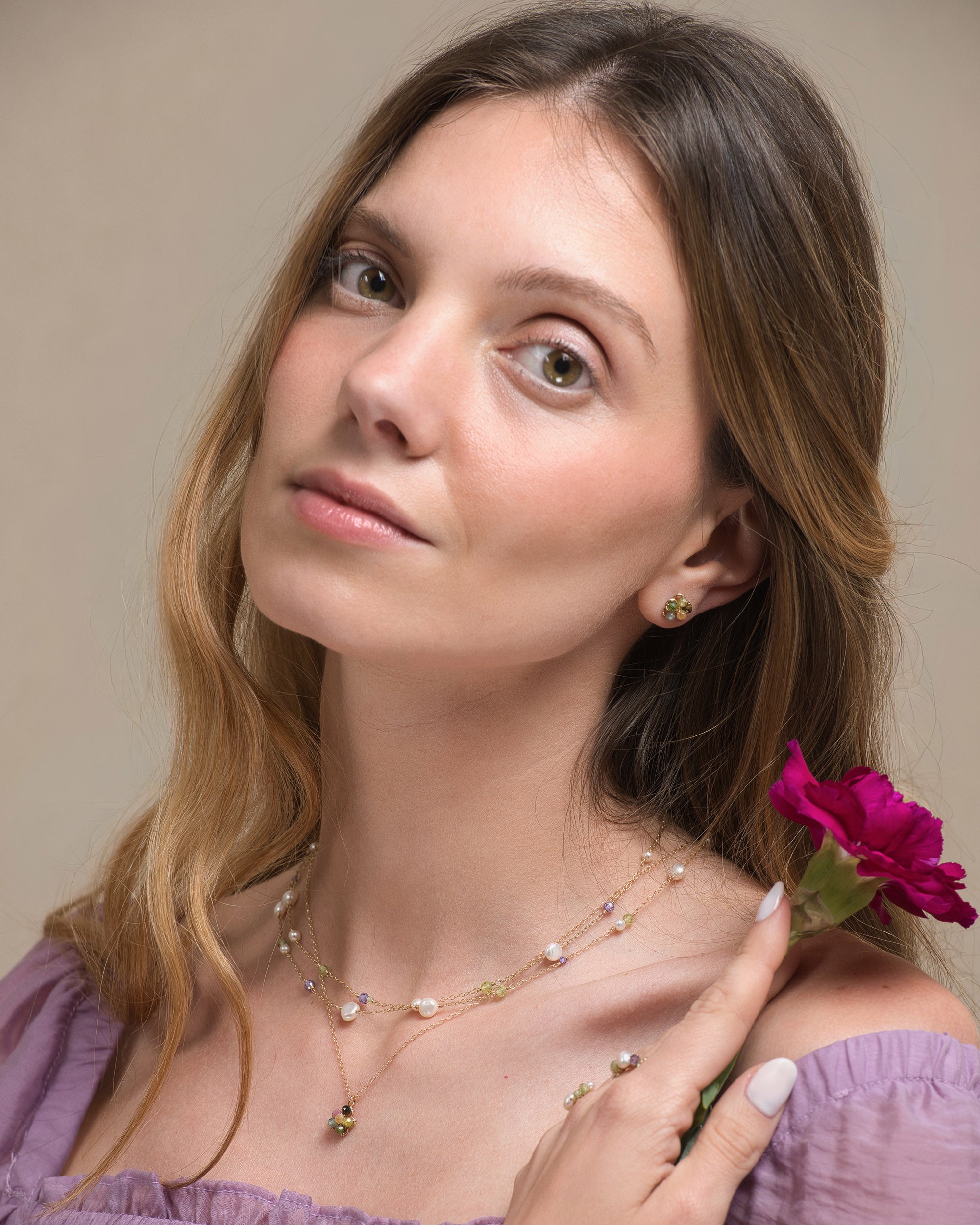 Jardin no. 28 | Tourmaline Flower Earrings