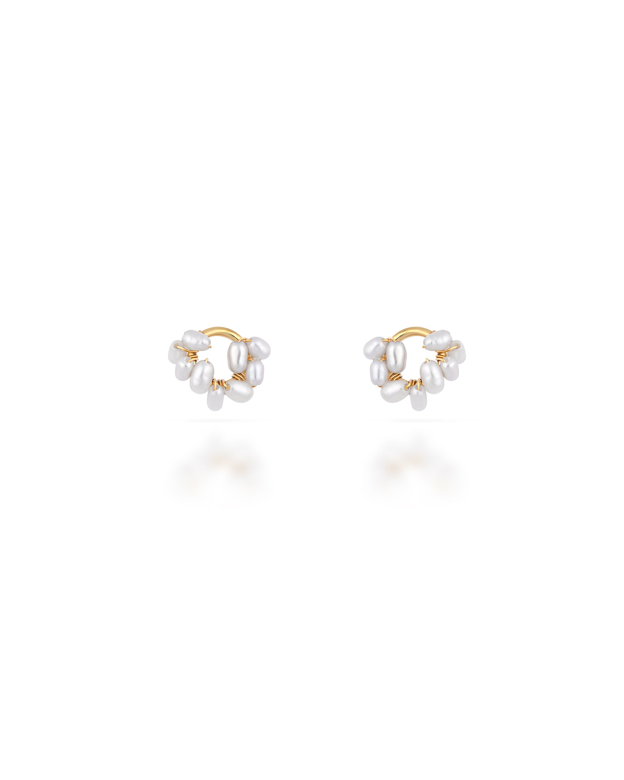 Éclosion no. 9 | Mini Rice Pearl Cluster Earrings
