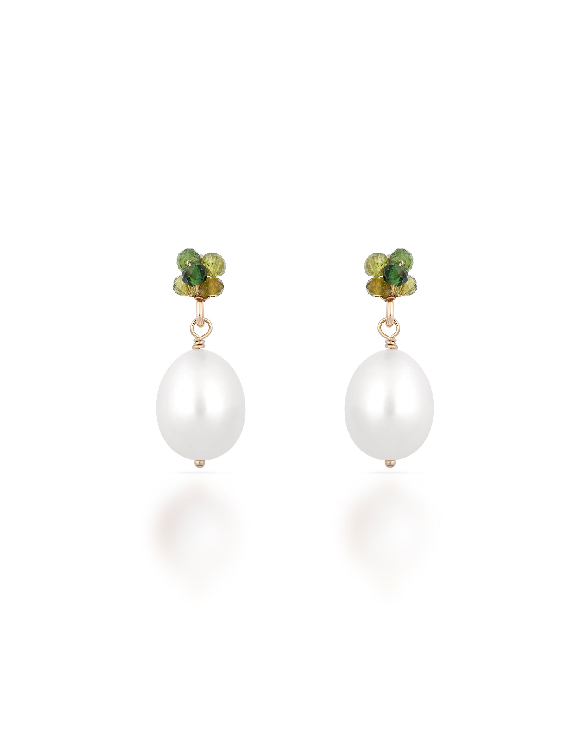 Éclosion no. 4 | Gemstone Cluster & Pearl Drop Earrings