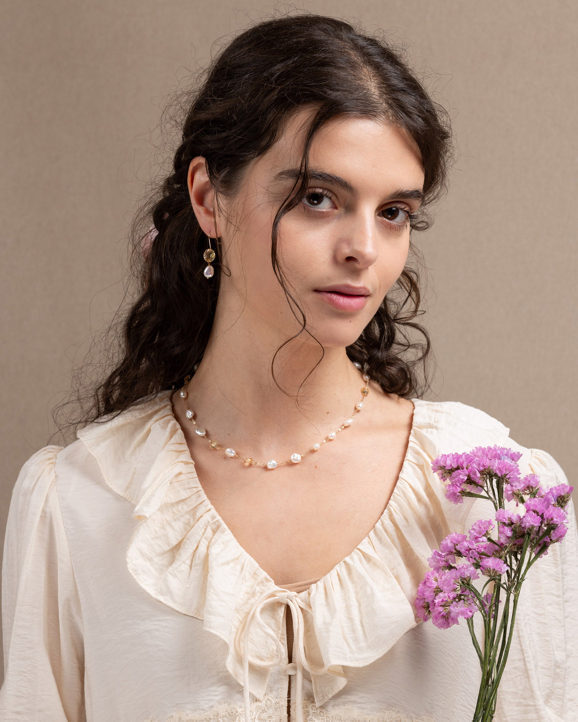Lueur no. 16 | Citrine & Keshi Pearl Drop Earrings