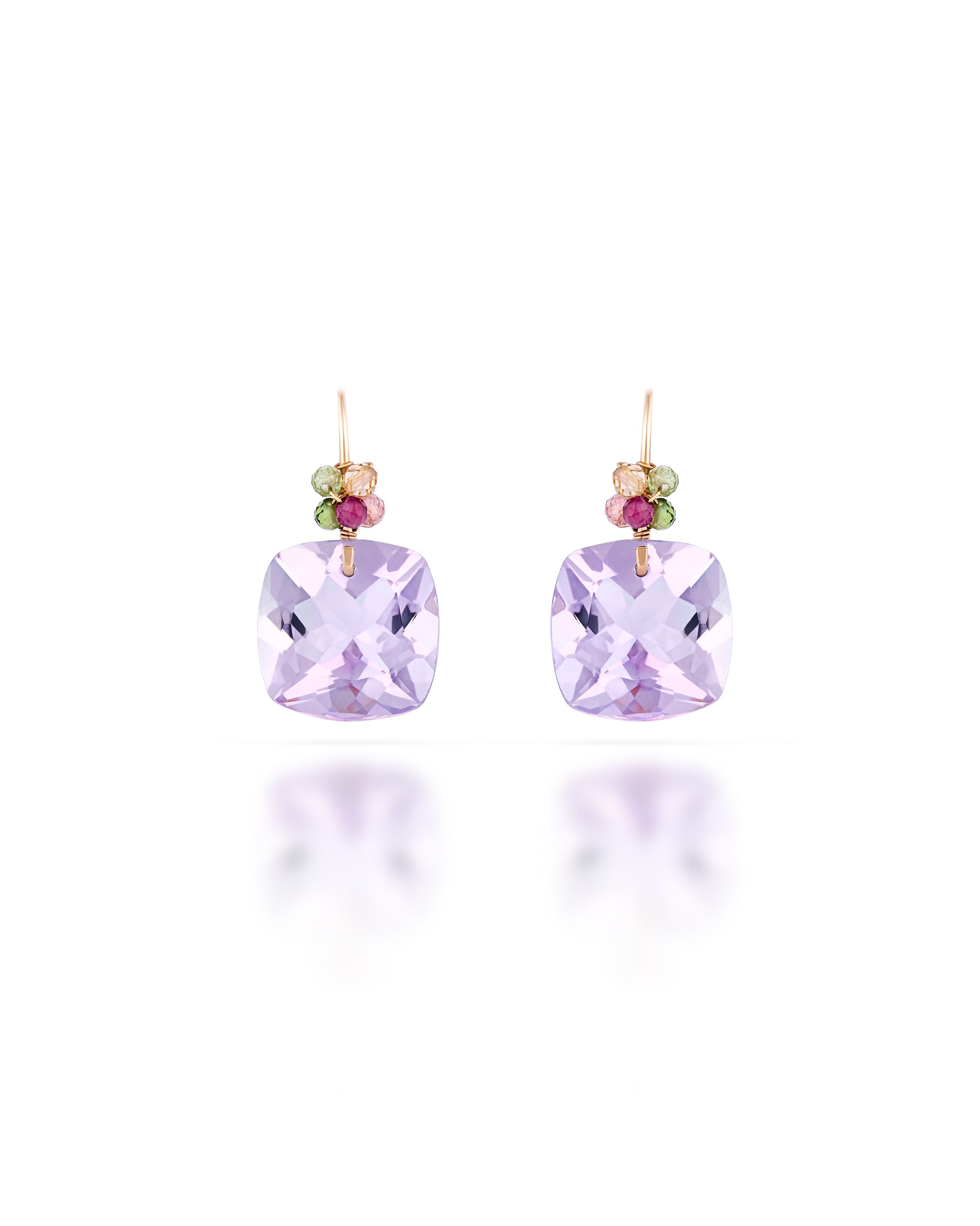 Jardin no. 22 | Tourmaline & Pink Amethyst Drop Earrings
