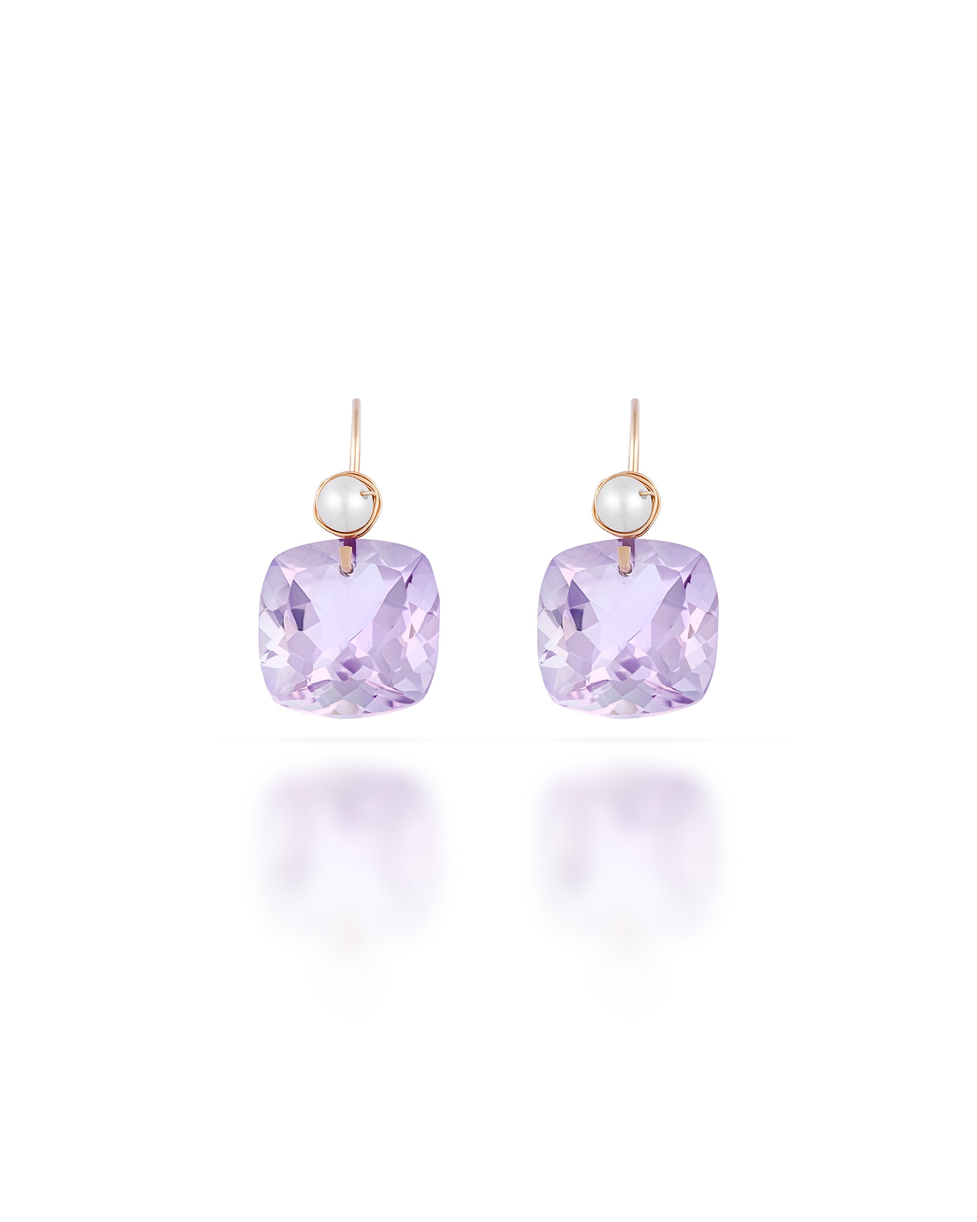 Héritage no. 9 | Pink Amethyst & Pearl Drop Earrings
