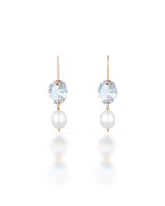 Lueur no. 18 | Green Amethyst & Pearl Drop Earrings
