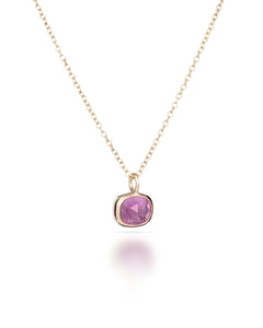 Pétale no. 7 | One-of-a-kind Gold Rosecut Tourmaline Pendant (pink)