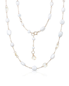 Lueur no. 14 | Faceted Citrine & Pearl Necklace