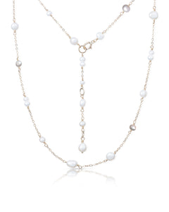 Héritage no. 11 | Grey & White Freshwater Pearl Chain Necklace