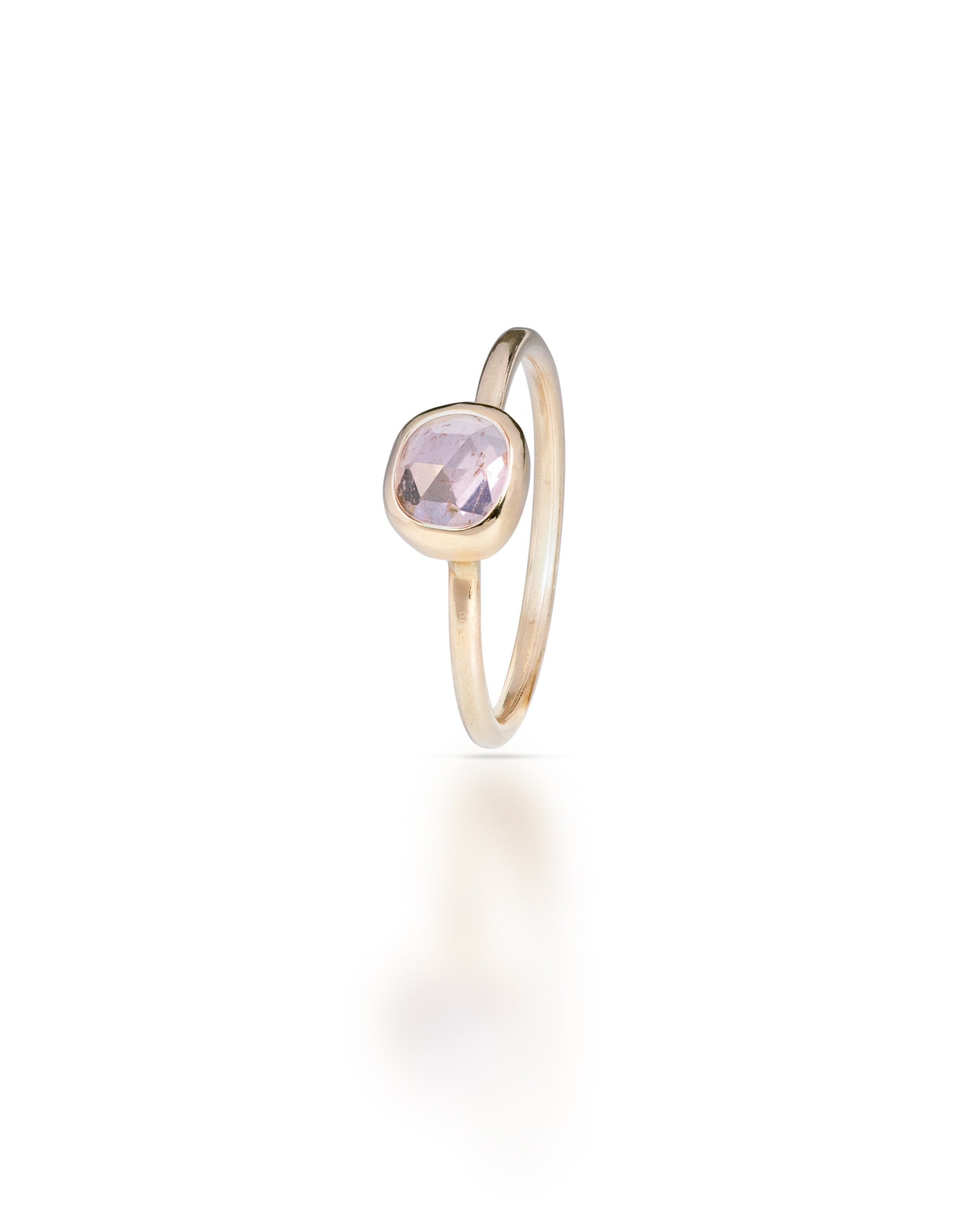 Pétale no. 14 | One-of-a-kind Rosecut Tourmaline Stackable Ring (translucid pink small)