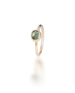 Pétale no. 9 | One-of-a-kind Rosecut Tourmaline Stackable Ring (light green small)