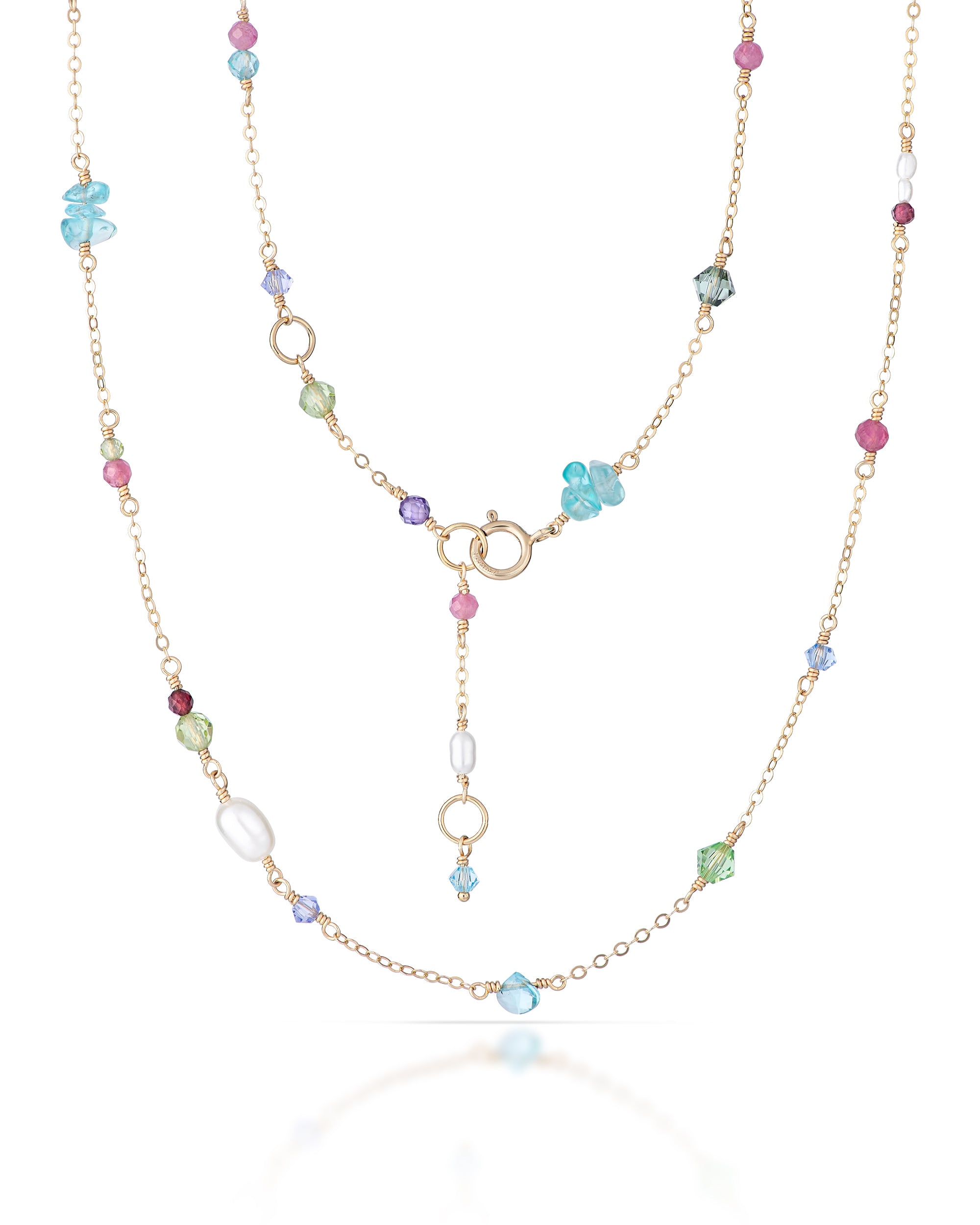 Jardin no. 14 | Multi Pearl, Swarovski & Gemstone Necklace