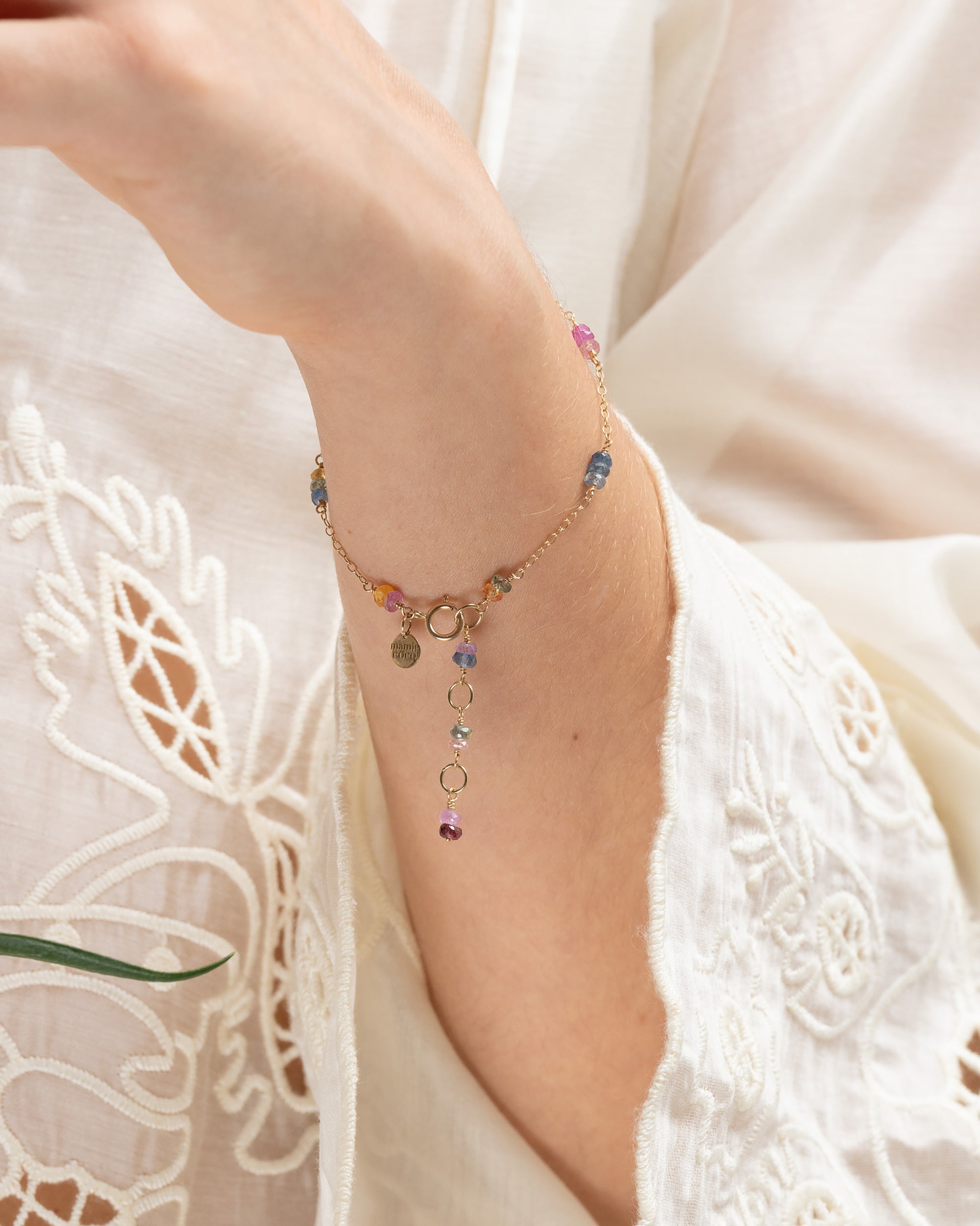 Jardin no. 4 | Multicoloured Sapphire Chain Bracelet