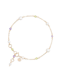 Lueur no. 2 | Peridot, Zircon & Freshwater Pearl Bracelet
