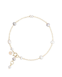 Héritage no. 12 | Grey & White Pearl Chain Bracelet