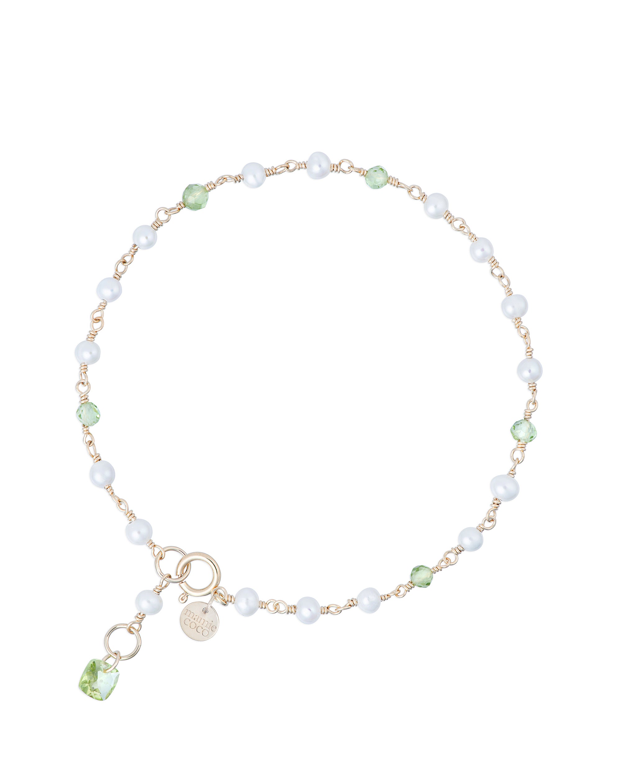 Lueur no. 5 | Pearl & Faceted Peridot Bracelet