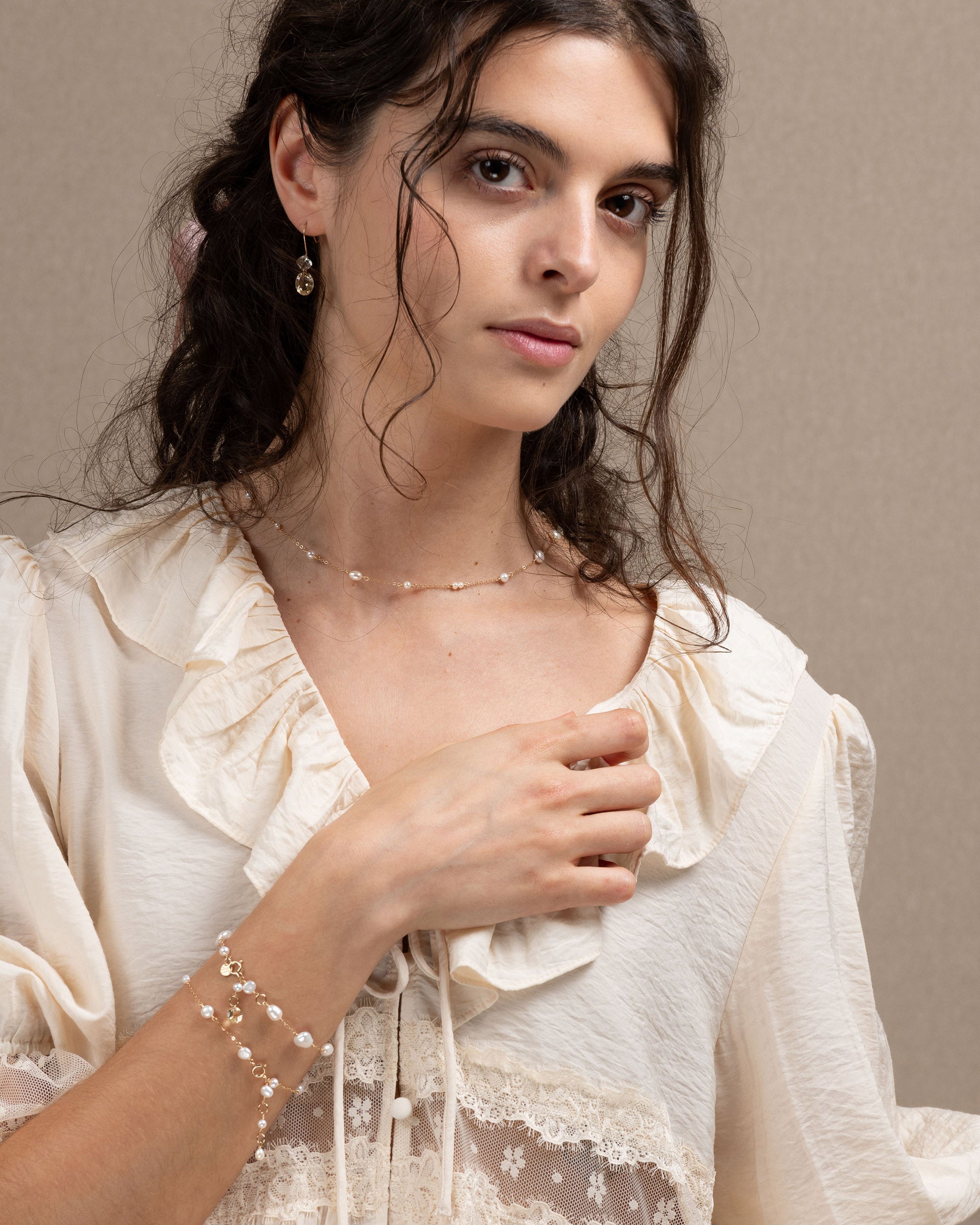 Lueur no. 15 | Faceted Citrine & Pearl Bracelet