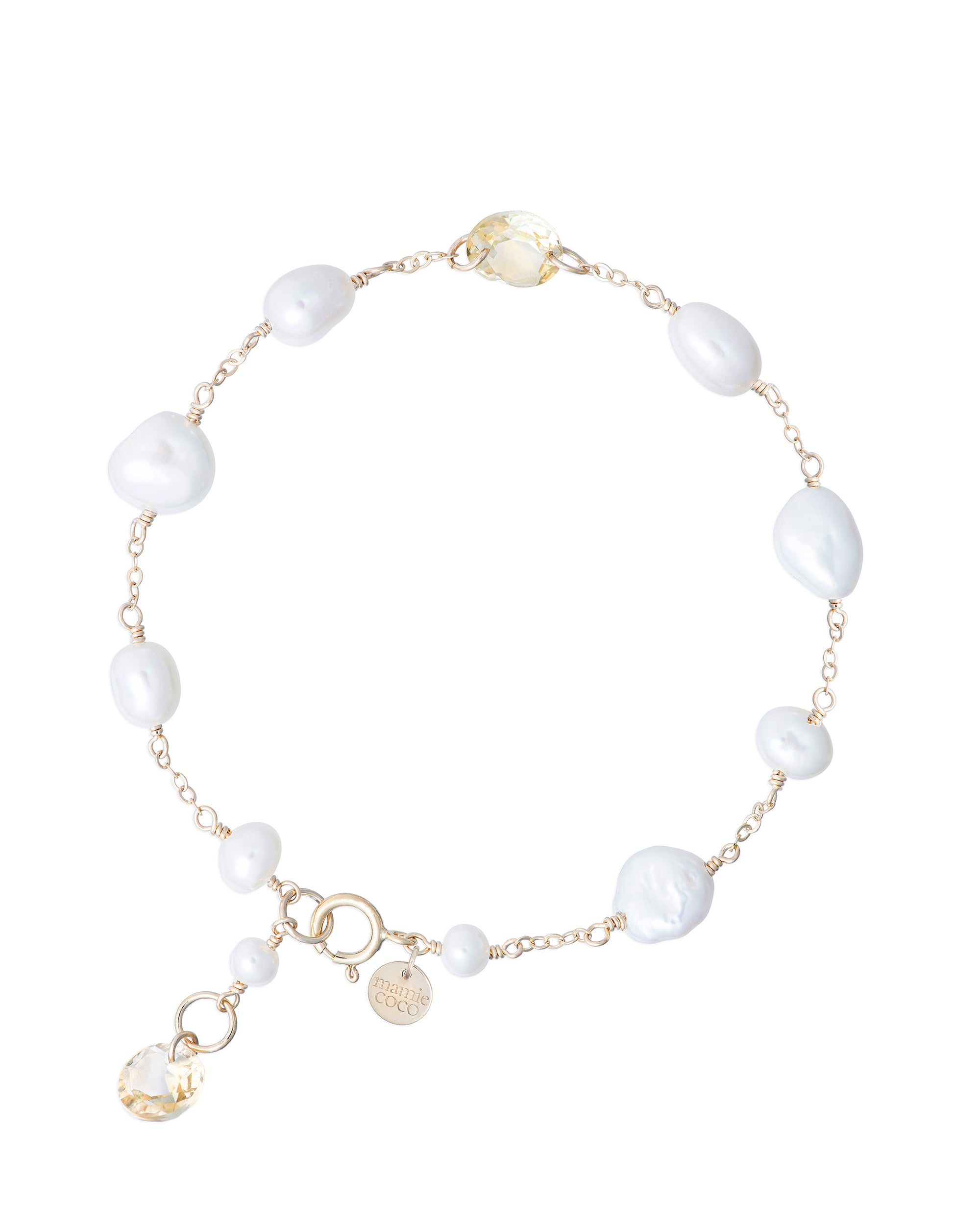 Lueur no. 15 | Faceted Citrine & Pearl Bracelet