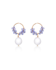Jardin no. 25 | Tanzanite & Pearl Drop Earrings