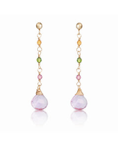 Jardin no. 30 | Tourmaline Pink Amethyst Drop Earrings