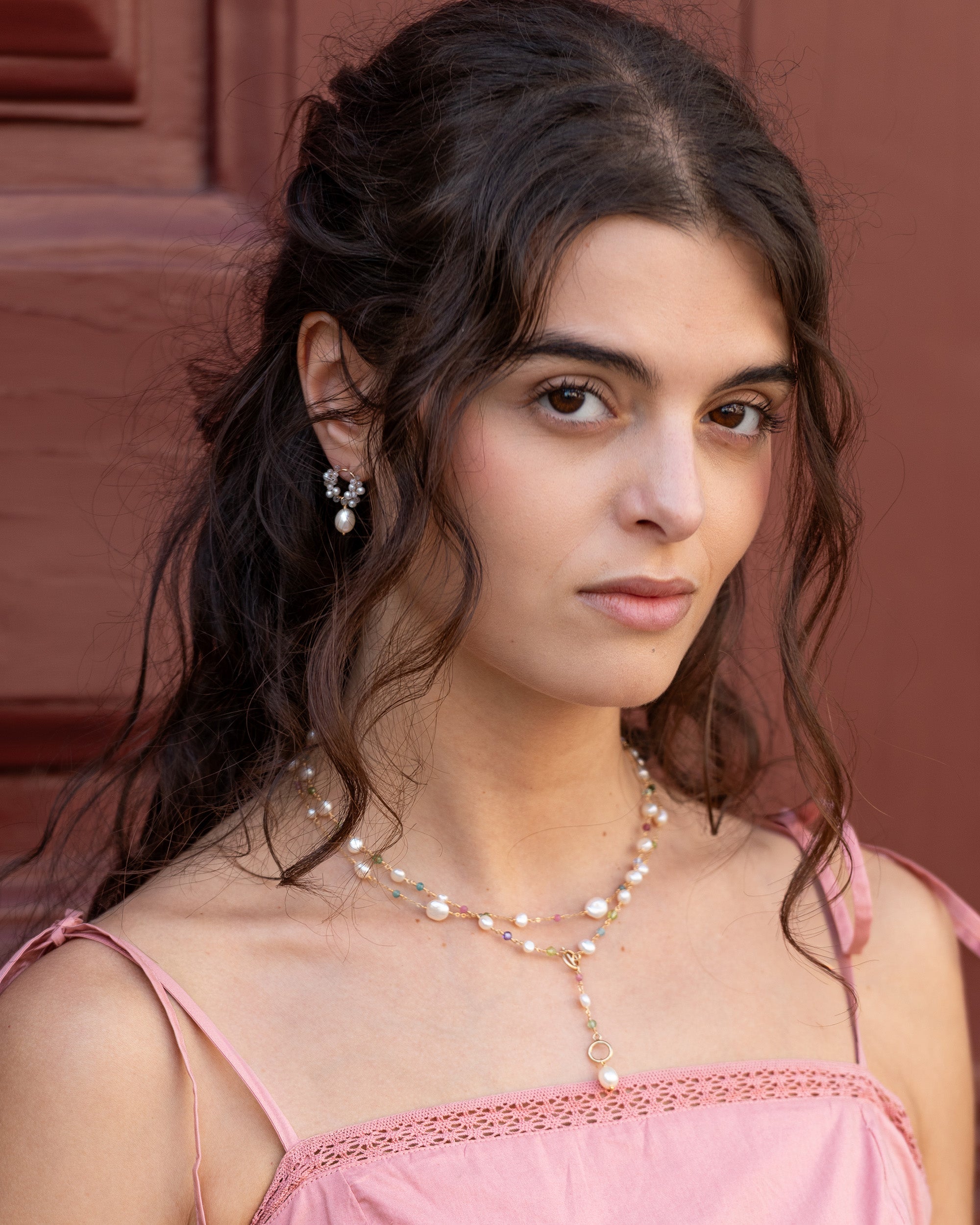 Éclosion no. 6 | Baroque Pearl & Zircon Drop Earrings