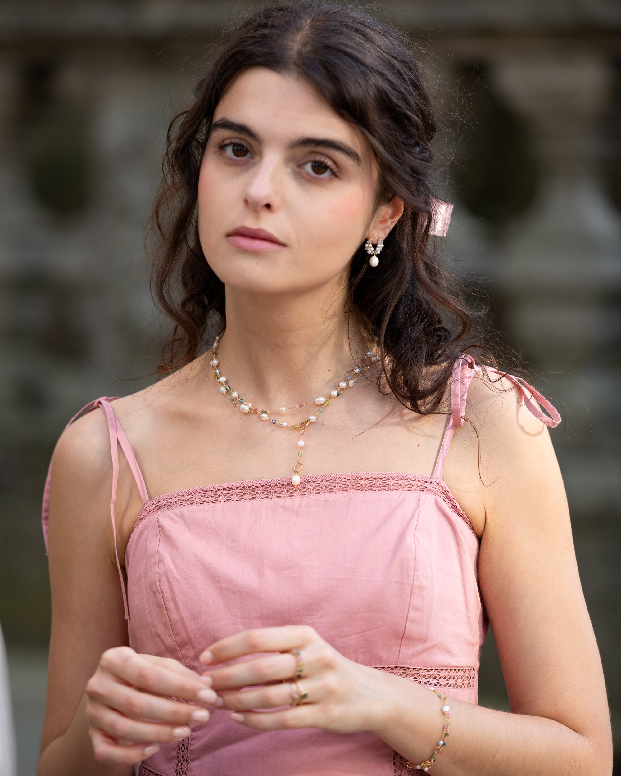 Éclosion no. 6 | Baroque Pearl & Zircon Drop Earrings
