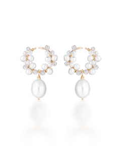 Éclosion no. 6 | Baroque Pearl & Zircon Drop Earrings