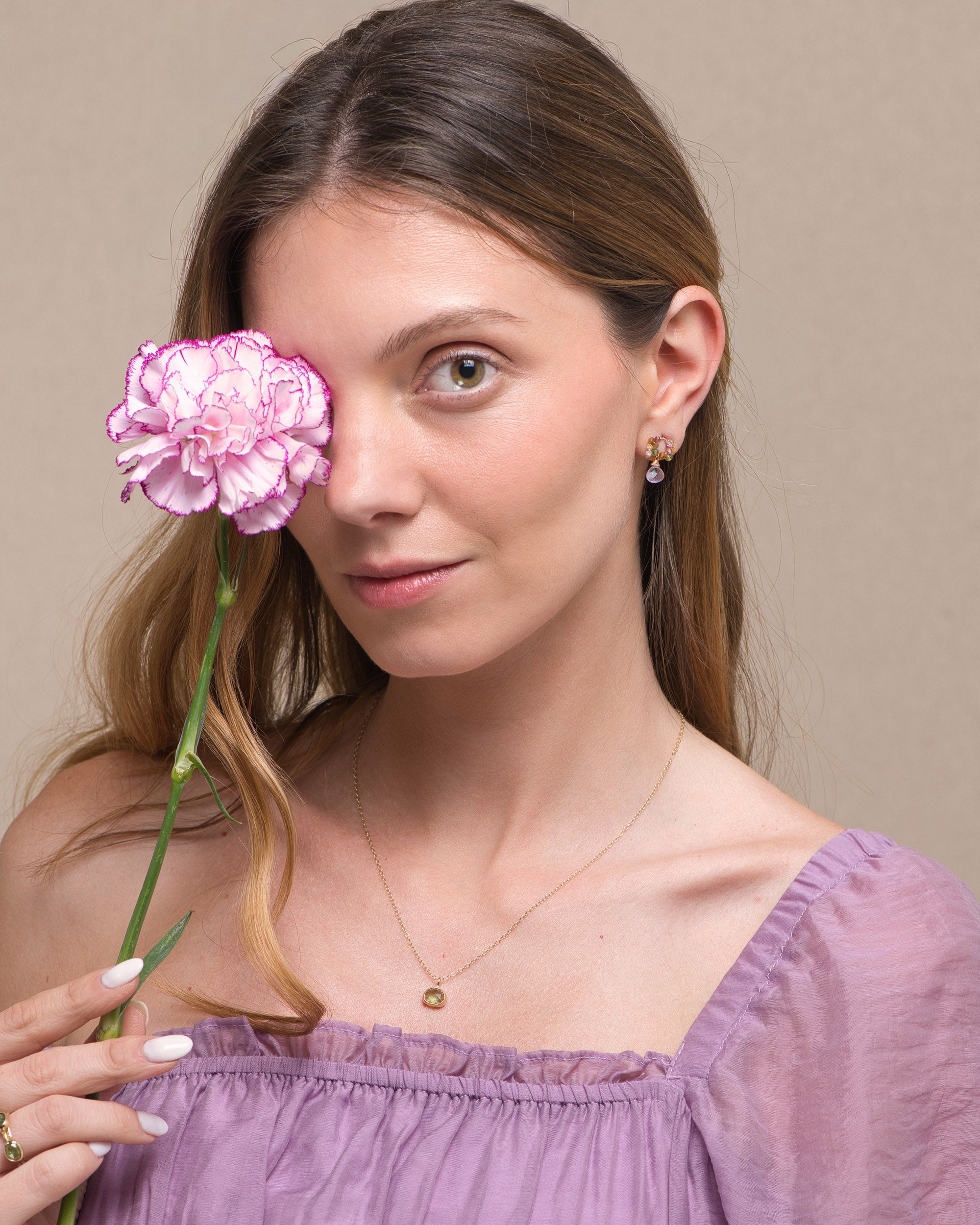 Jardin no. 27 | Tourmaline & Pink Amethyst Drop Earrings