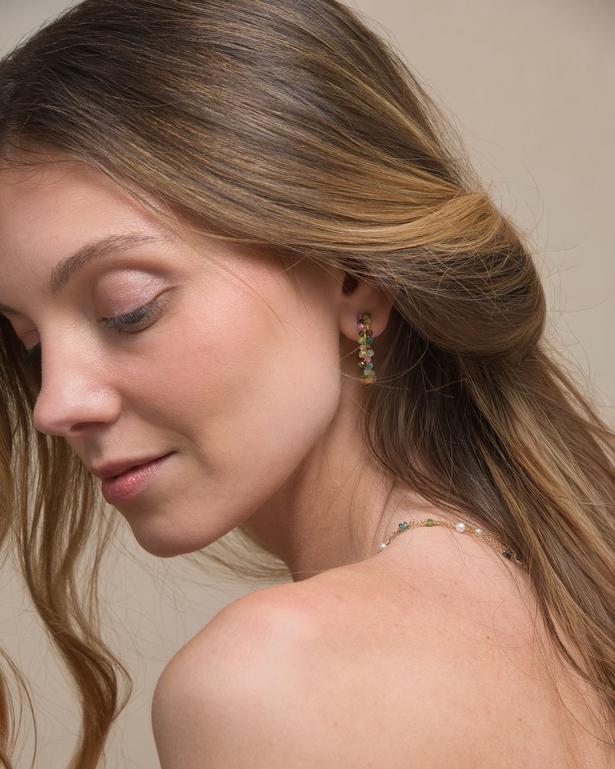 Jardin no. 16 | Multicoloured Tourmaline Hoops