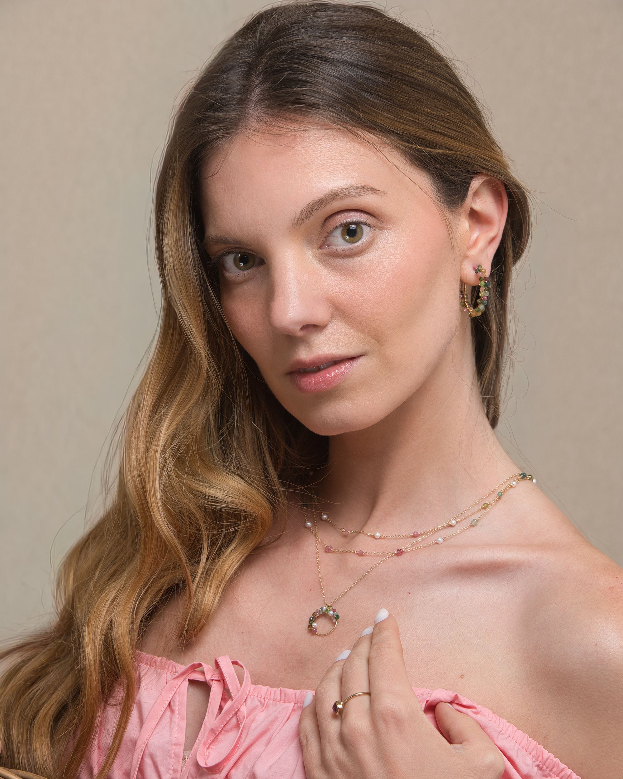 Jardin no. 16 | Multicoloured Tourmaline Hoops