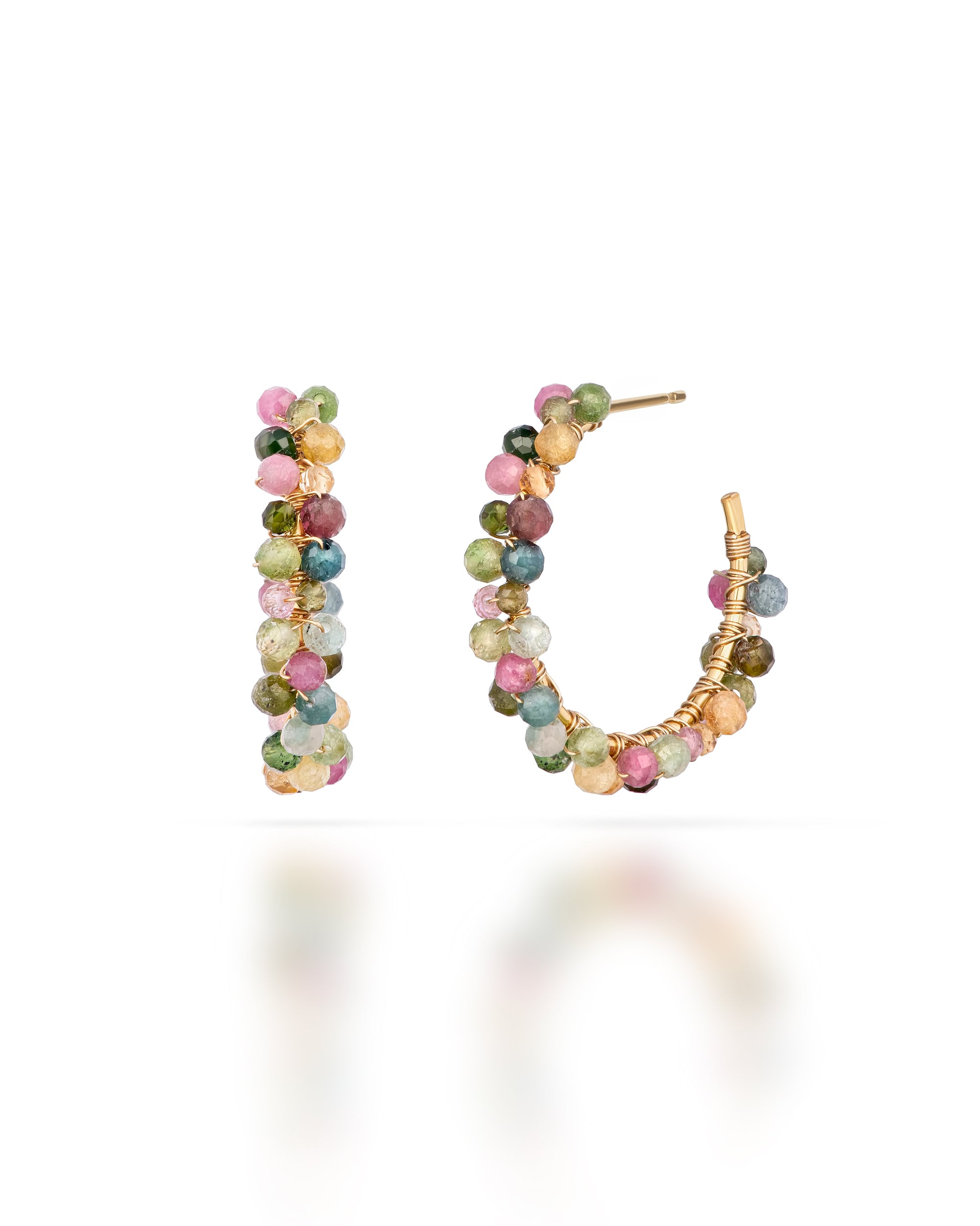 Jardin no. 16 | Multicoloured Tourmaline Hoops