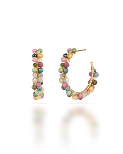 Jardin no. 16 | Multicoloured Tourmaline Hoops
