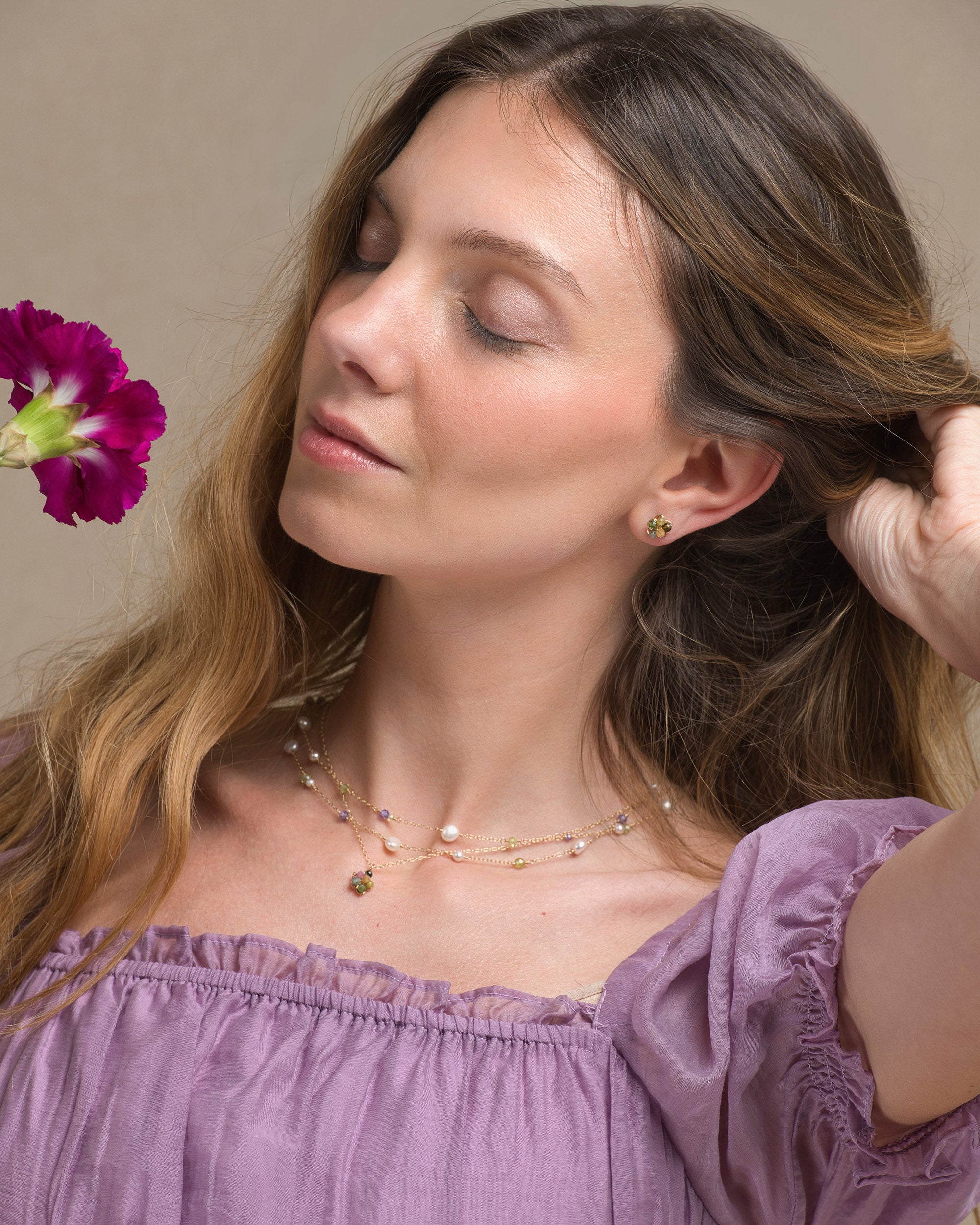 Jardin no. 28 | Tourmaline Flower Earrings