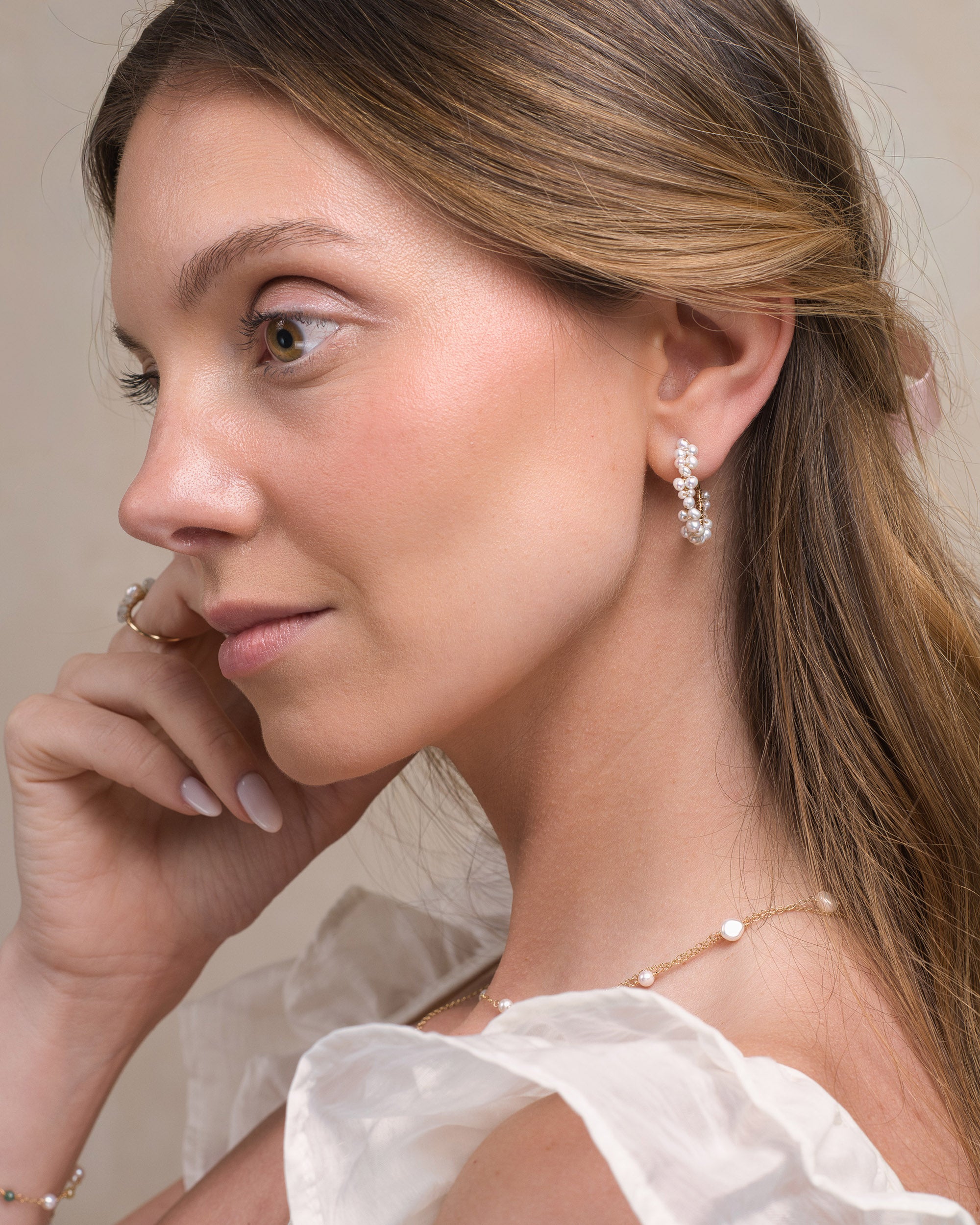 Éclosion no. 10 | Pearl Cluster Hoops