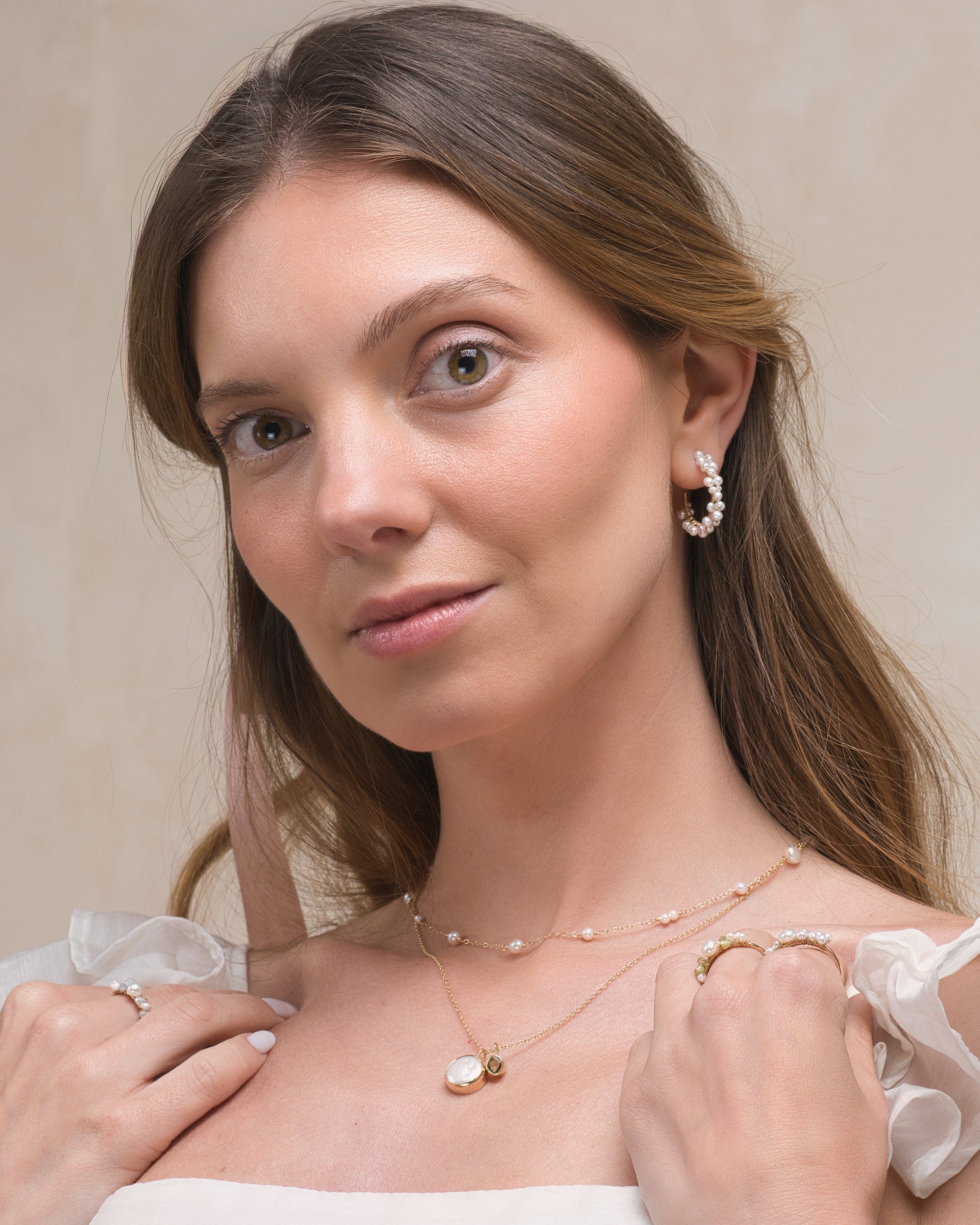 Éclosion no. 10 | Pearl Cluster Hoops