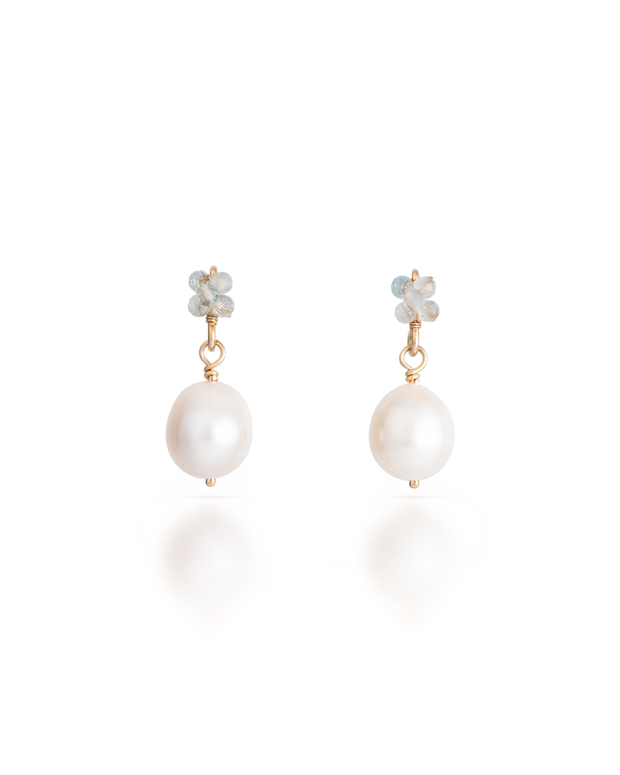 Éclosion no. 4 | Gemstone Cluster & Pearl Drop Earrings