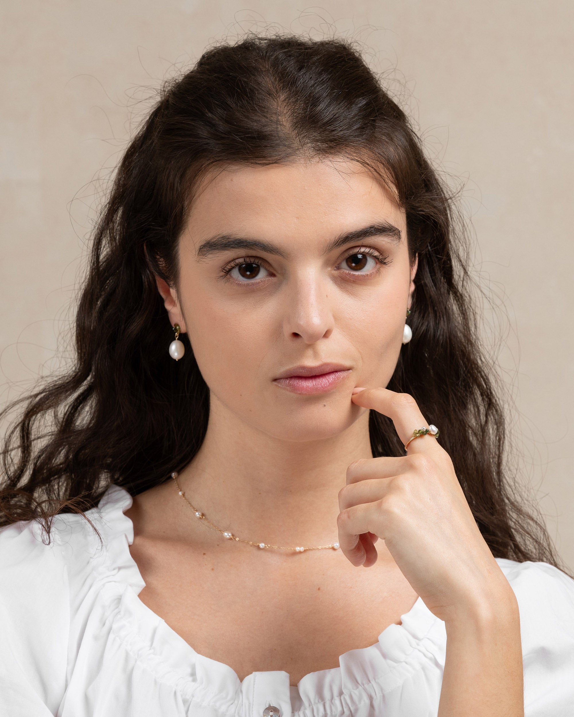 Éclosion no. 4 | Gemstone Cluster & Pearl Drop Earrings