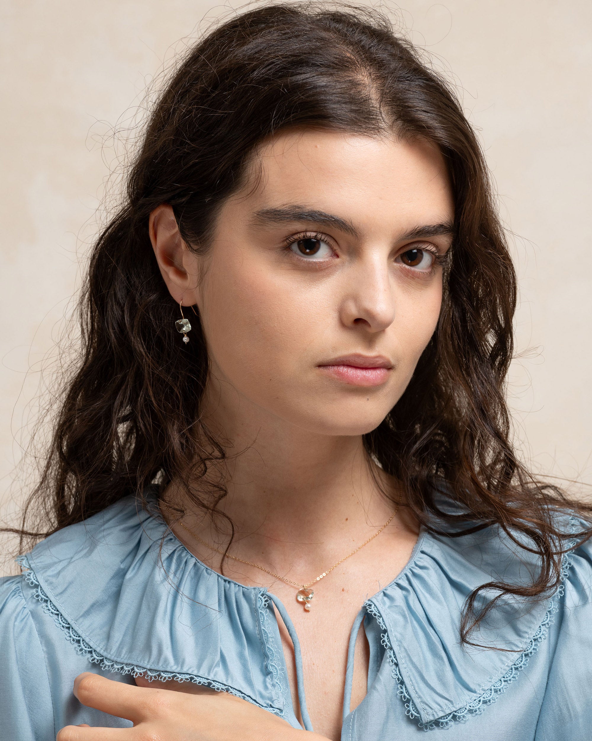 Héritage no. 8 | Green Amethyst & Pearl Earrings
