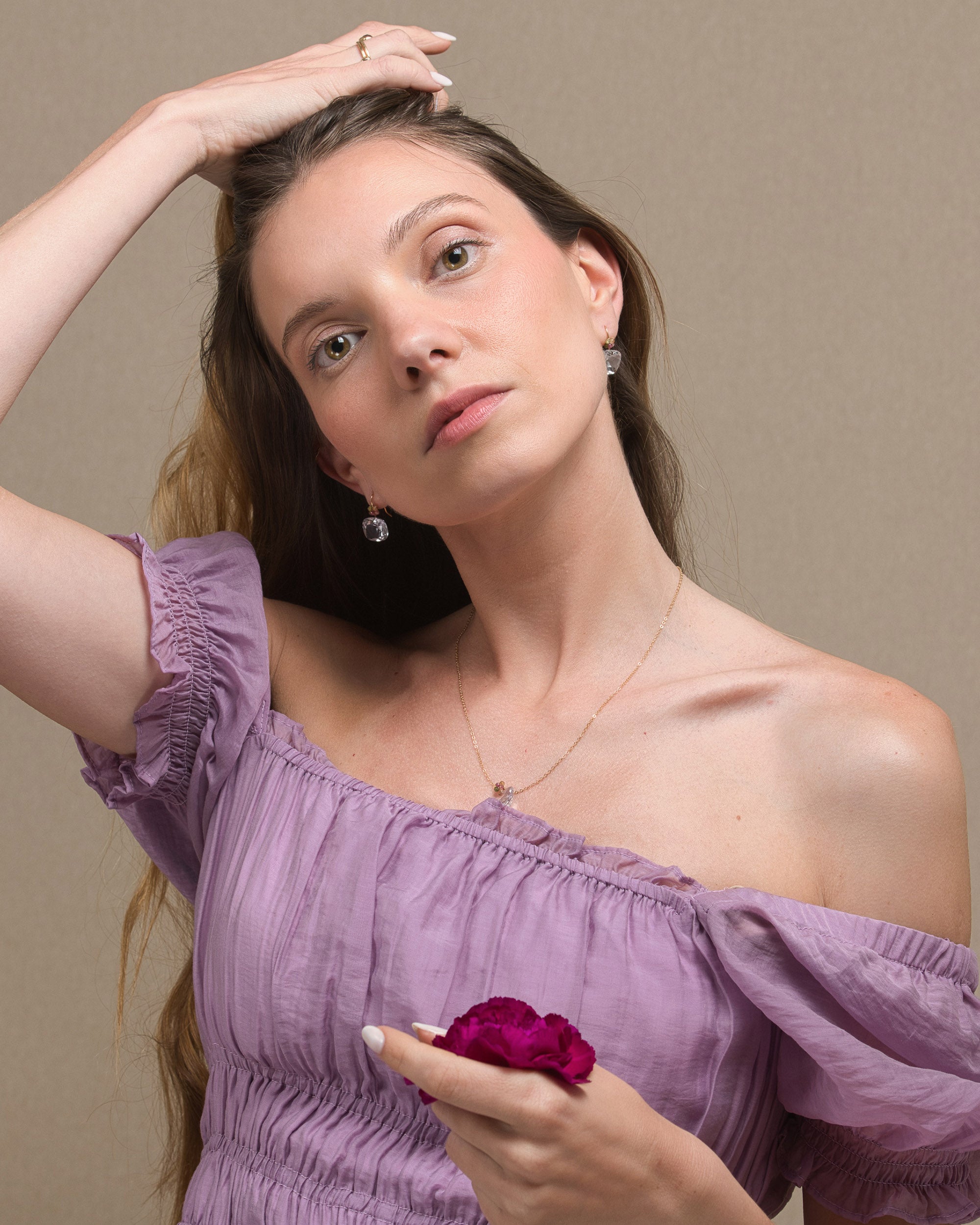 Jardin no. 22 | Tourmaline & Pink Amethyst Drop Earrings