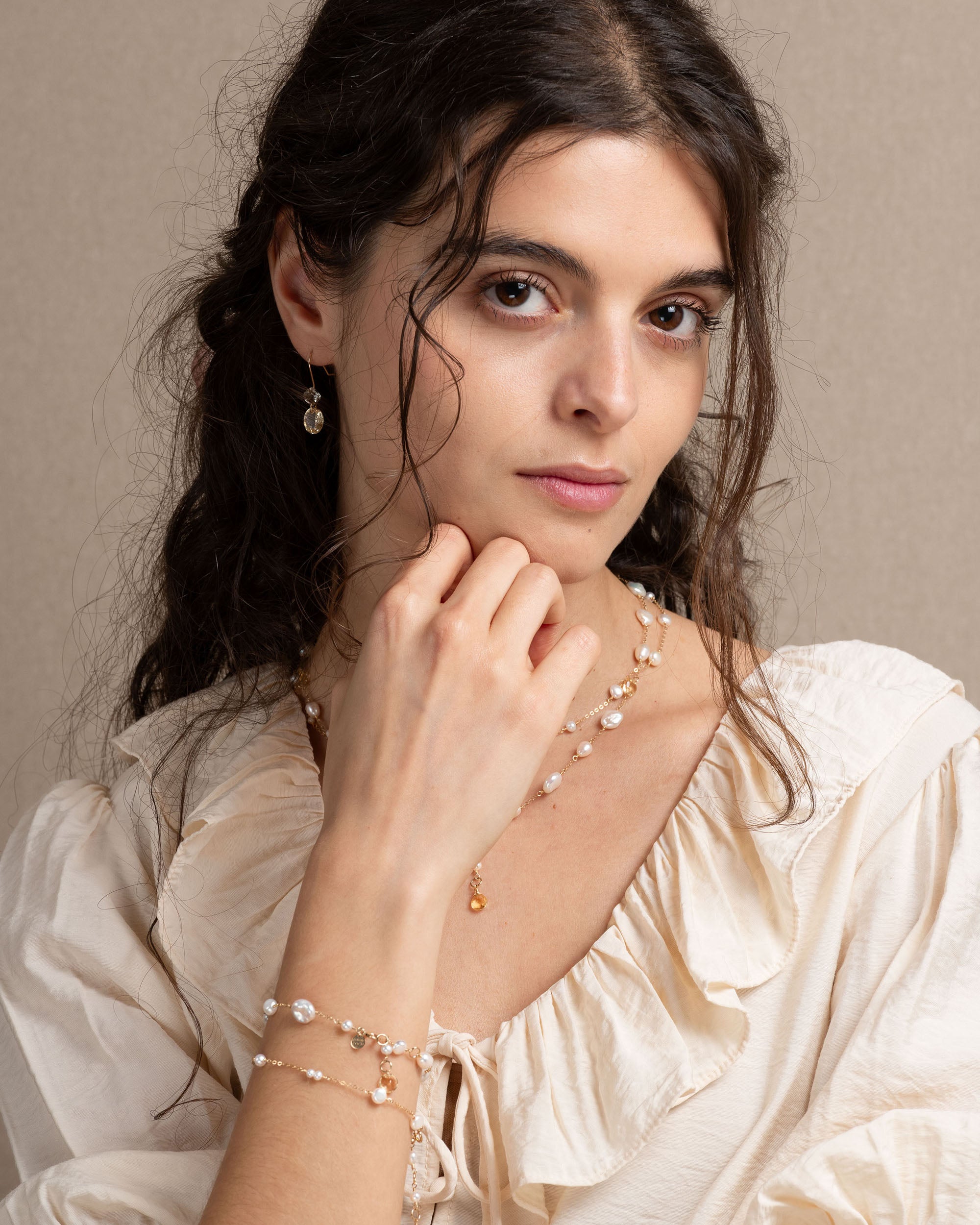 Lueur no. 19 | Green Amethyst & Citrine Drop Earrings