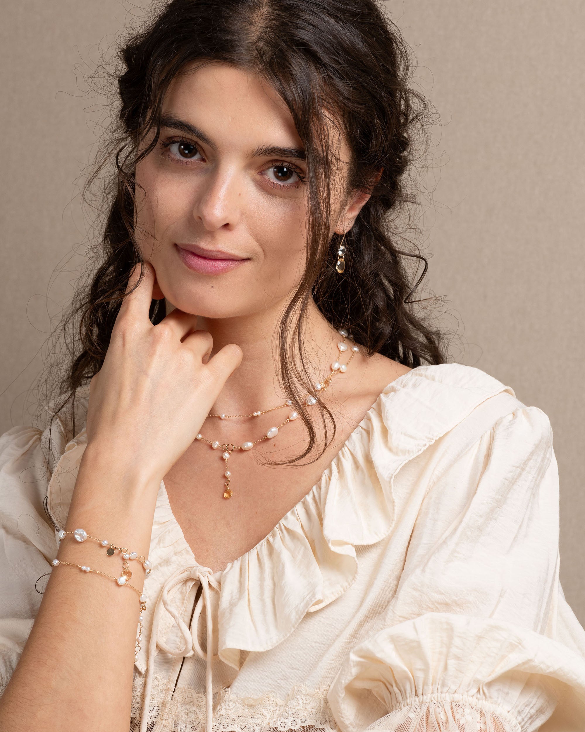 Lueur no. 19 | Green Amethyst & Citrine Drop Earrings