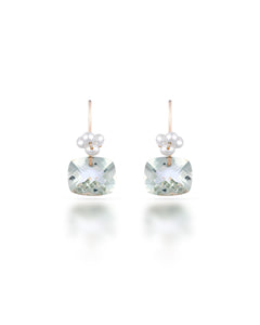 Éclosion no. 7 | Green Amethyst & Pearl Cluster Earrings