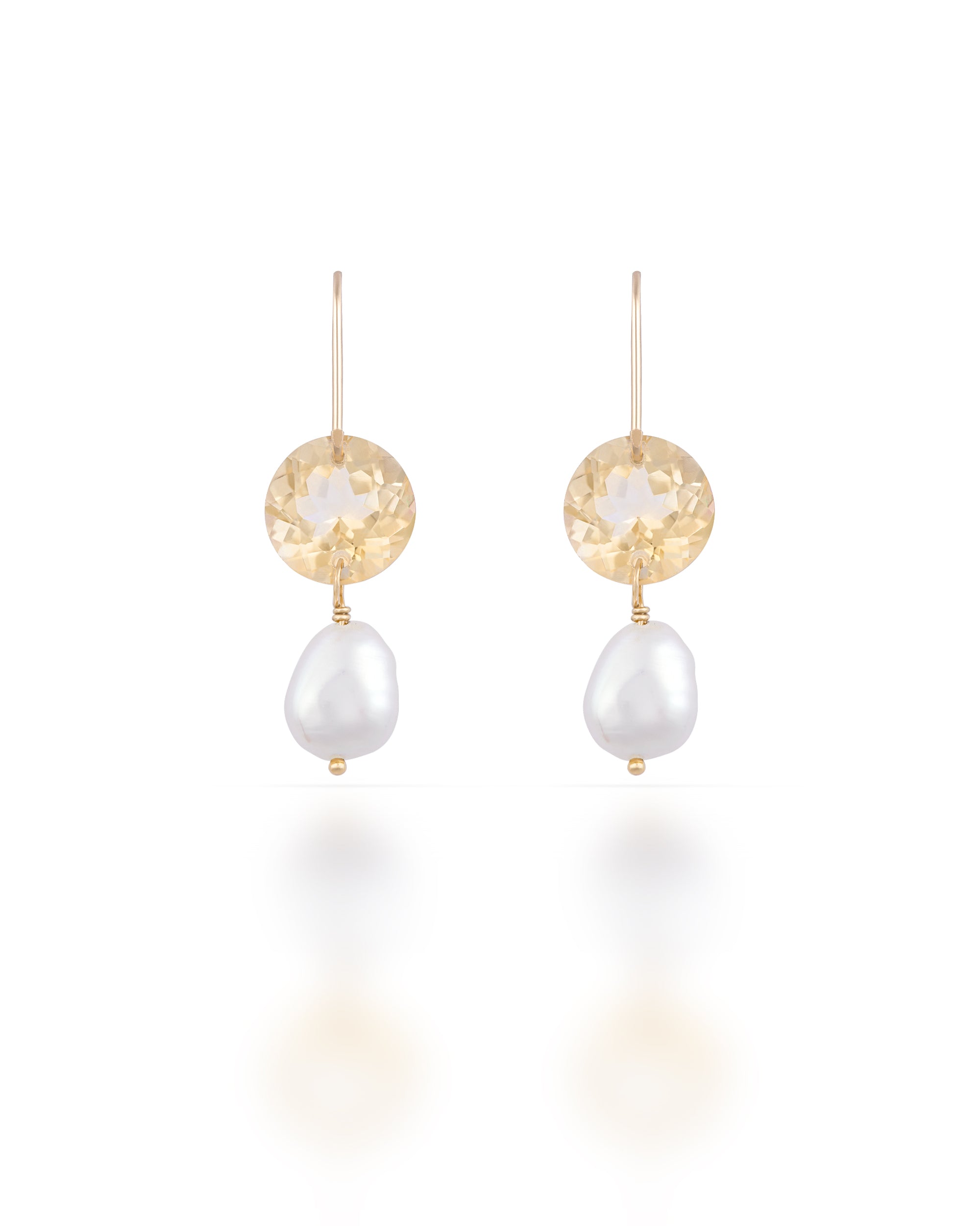 Lueur no. 16 | Citrine & Keshi Pearl Drop Earrings