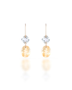 Lueur no. 19 | Green Amethyst & Citrine Drop Earrings