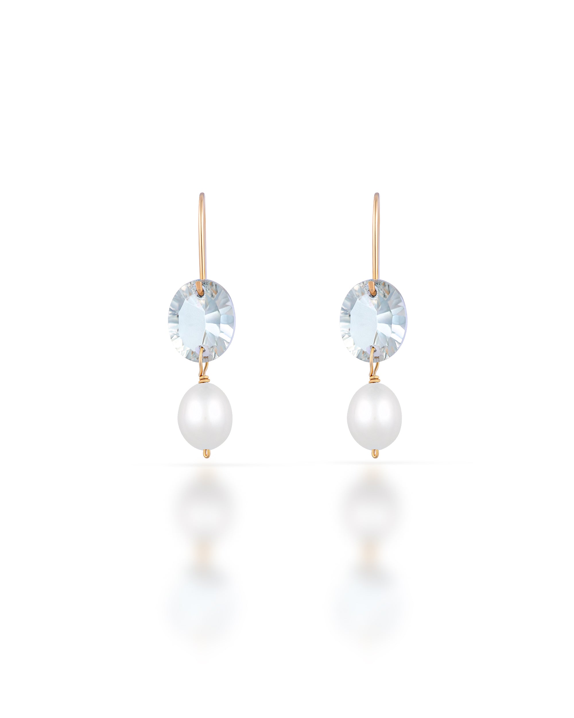 Lueur no. 18 | Green Amethyst & Pearl Drop Earrings