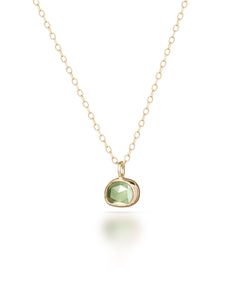 Pétale no. 6 | One-of-a-kind Gold Rosecut Tourmaline Pendant (light green)